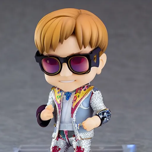 Image similar to elton john, nendoroid, figurine, detailed product photo