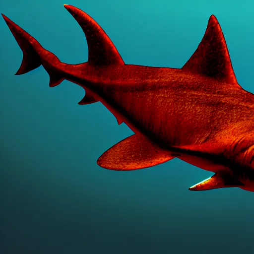 Prompt: an anthro shark swimming in the ocean covered in blood, photorealistic, 4K, award-winning