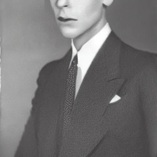 Image similar to A photograph portrait of Jerma985 wearing a suit with short slicked hair in the early 1930s, taken in the early 1930s, grainy, taken on a early 1930s Kodak Camera, realistic, hyperrealistic, very realistic, highly detailed, very detailed, extremely detailed, detailed, digital art, trending on artstation