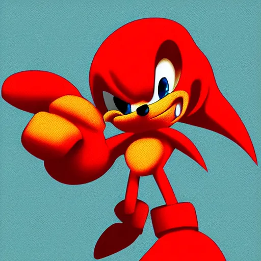 Prompt: a digital art of knuckles from sonic