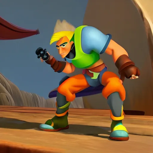 Image similar to jak 2 animated by disney pixar