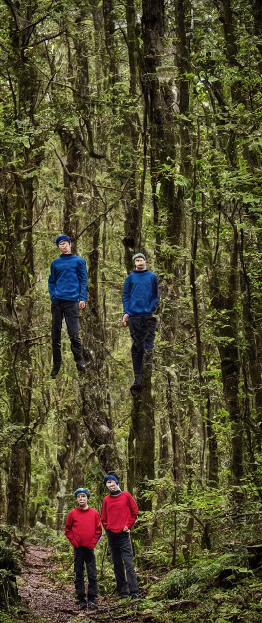 Image similar to and 8 k uhd photo of the mushroom brothers in the woods