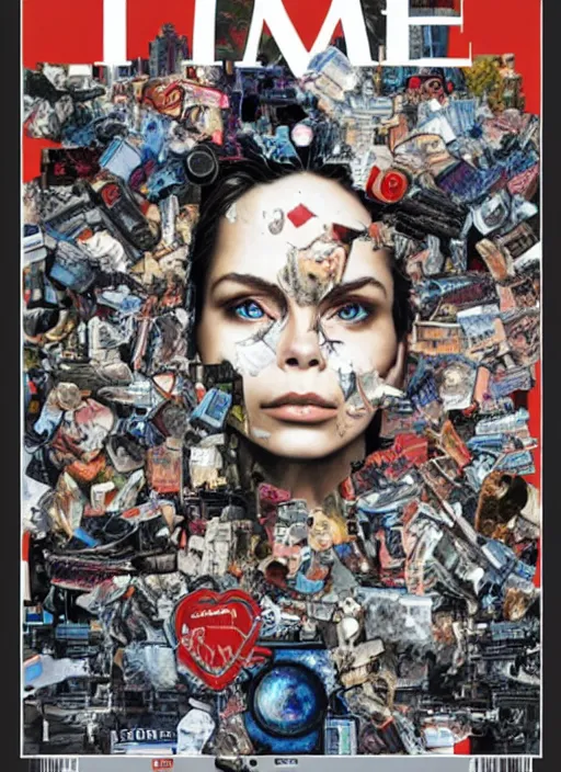 Image similar to TIME magazine cover, the coming AI singularity, by Sandra Chevrier, 4k