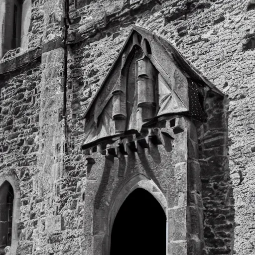 Prompt: james webb photography outside castle window in medieval times, black and white photography