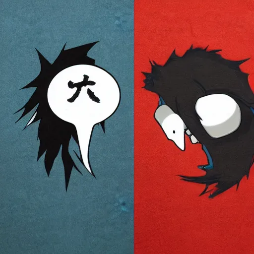 Prompt: laughing man logo, ghost in the shell, by oi, katsushika