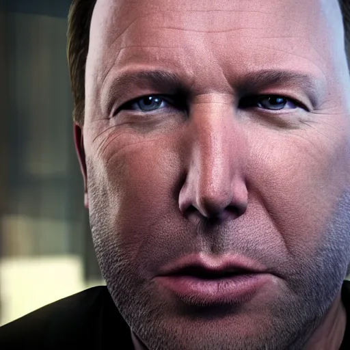 Prompt: hyperrealistic mixed media image of info wars alex jones insane and wielding a microphone in gta v, stunning 3 d render inspired art by xiang duan and thomas eakes and greg rutkowski, perfect facial symmetry, hyper realistic texture, realistic, highly detailed attributes and atmosphere, dim volumetric cinematic lighting, 8 k octane detailed render, post - processing, masterpiece,