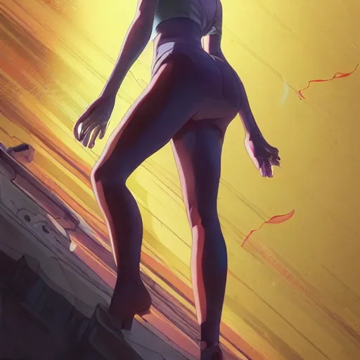 Image similar to concept art character, very high angle view, book cover, very attractive woman with full lips, slender figure, walking in cyberpunk valley highly realistic, fine details, Anime, realistic shaded lighting by Ilya Kuvshinov katsuhiro otomo ghost-in-the-shell, magali villeneuve, artgerm, rutkowski, WLOP Jeremy Lipkin and Giuseppe Dangelico Pino, borderlands 3 style, Michael Garmash and Rob Rey book cover, extremely fine inking lines