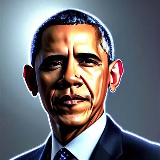 Prompt: Barack Obama's face combined with Donald Trump's face with short dark blue hair in elegant knight's armor, western, D&D, fantasy, intricate, elegant, highly detailed, digital painting, artstation, concept art, matte, sharp focus, illustration, art by Artgerm and Greg Rutkowski and Alphonse Mucha