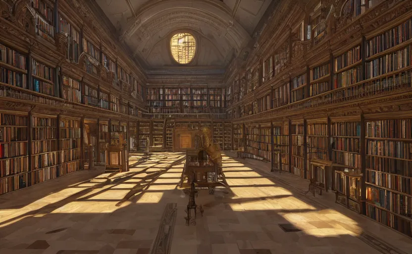 indoor scene of a magnificent heavenly library, high | Stable Diffusion ...
