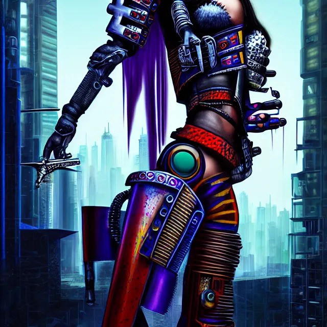 Image similar to cyberpunk harlequin warrior, highly detailed, 4 k, hdr, smooth, sharp focus, high resolution, award - winning photo, anne stokes, photorealistic