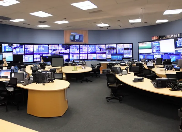 Image similar to television newsroom set