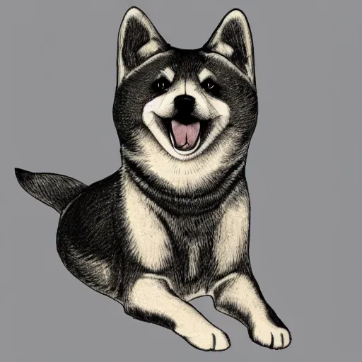 Image similar to shiba inu by junji ito, hyper realistic,4k