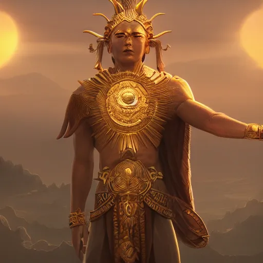 Image similar to god of sun, concept art, highly detailed, digital painting, cinematic light, sharp focus, octane render