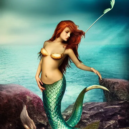 Image similar to beautiful mermaid siren, siren song, siren rock, beautiful mermaid, photoreal, 8 k resolution