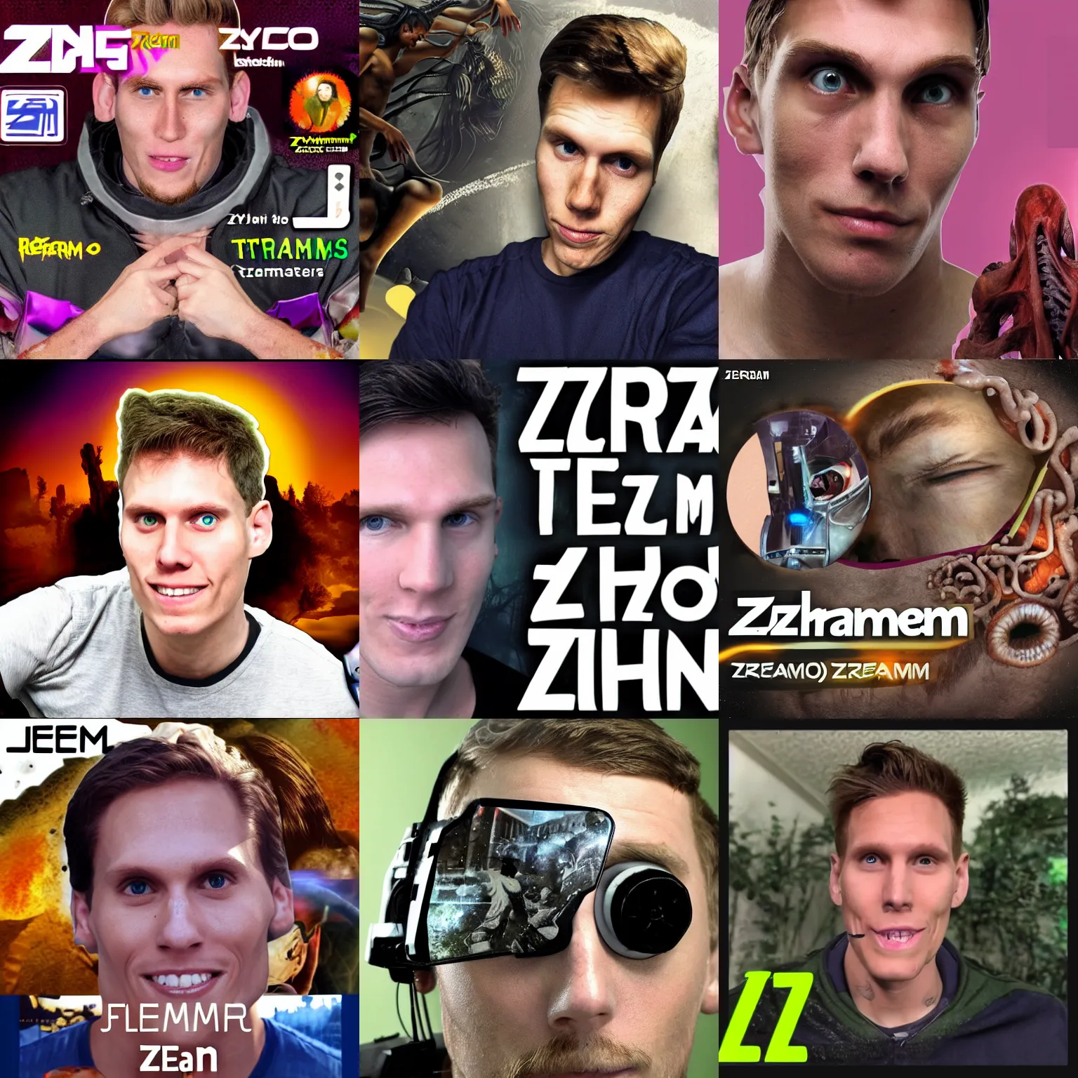 Prompt: zycho ztreamer zerks on ztream: Jerma985, body horror, sickening