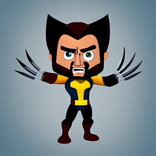 Image similar to wolverine in the style of pixar