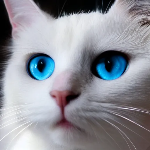 Image similar to White Cat with ethereal blue eyes