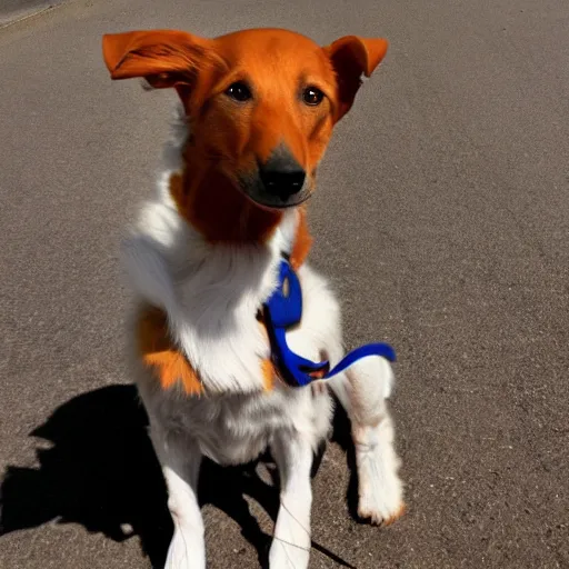 Image similar to a portugese podengo dog playing the blues guitar