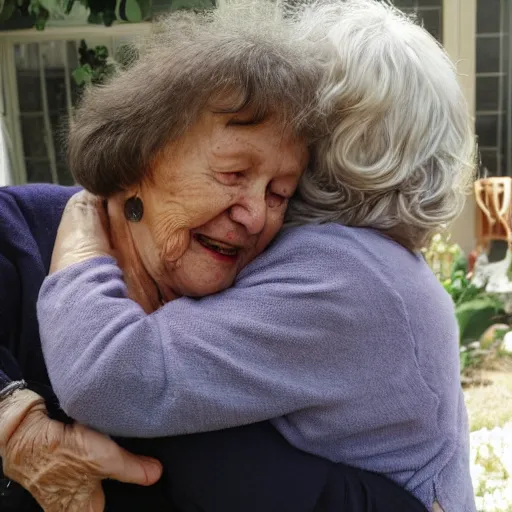 Image similar to my grandma is hugging me