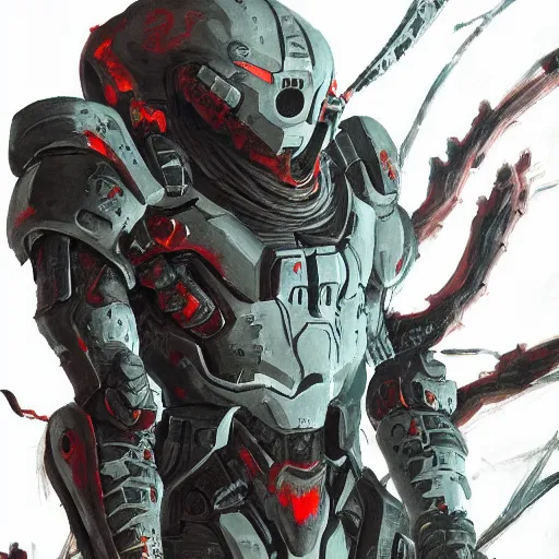 Prompt: doom slayer, painted by tsutomu nihei, painted by stanley lau