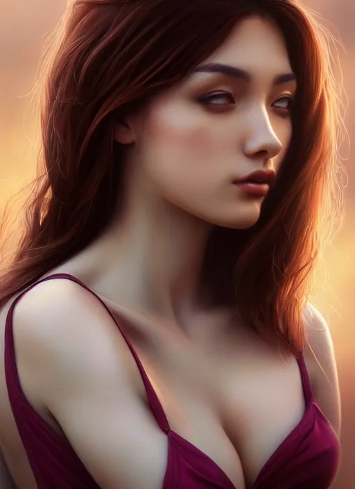 Image similar to photo of a gorgeous young woman in the style of stefan kostic, realistic, professionally retouched, half body shot, sharp focus, 8 k high definition, insanely detailed, intricate, elegant, art by stanley lau and artgerm