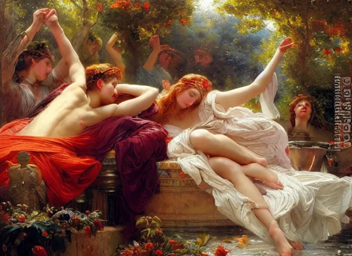 Image similar to fall of rome by vladimir volegov and alexander averin and pierre auguste cot and delphin enjolras
