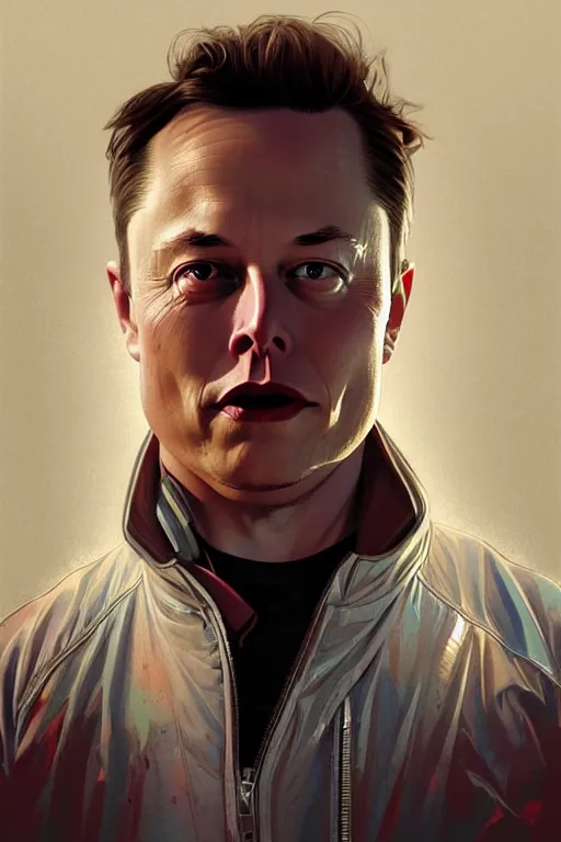 Image similar to elon musk as marty mcfly, realistic portrait, symmetrical, highly detailed, digital painting, artstation, concept art, smooth, sharp focus, illustration, cinematic lighting, art by artgerm and greg rutkowski and alphonse mucha