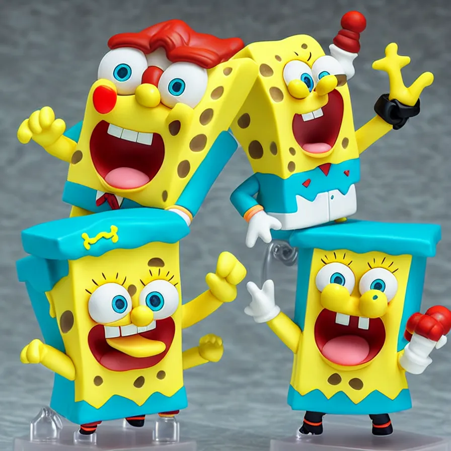 Image similar to spongebob, an anime nendoroid of spongebob, figurine, detailed product photo