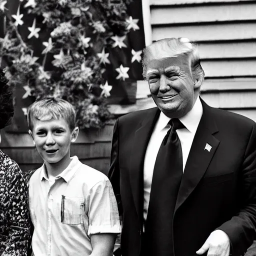 Image similar to Donald Trump as a family portrait in Old Appalachia