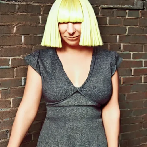 Image similar to sia furler wearing a short dress photoshoot