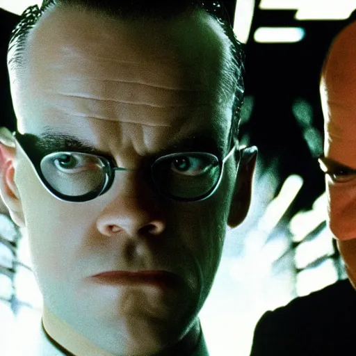 Image similar to agent smith lost inside the matrix ( 1 9 9 9 ), hyper realistic, futuristic setting, photo realistic, intricate detail