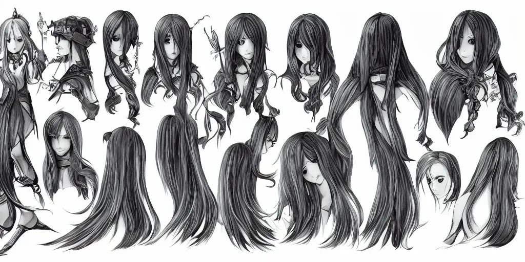 Anime Girl Hair Drawing Photo - Drawing Skill