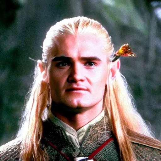 Image similar to lord of the rings legolas as a mushroom with face