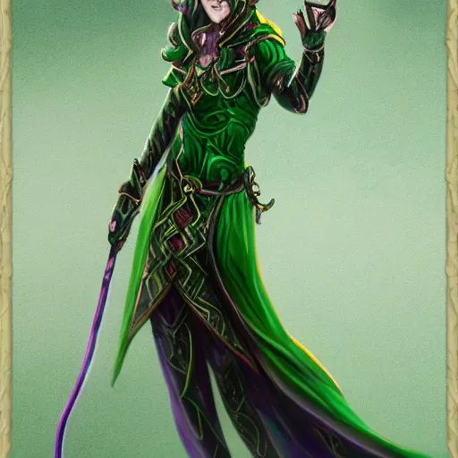 Image similar to full view of fantasy magical staff with emerald in the middle, high detail, fantasy art, concept art, 4 k, ultra detail, computer art