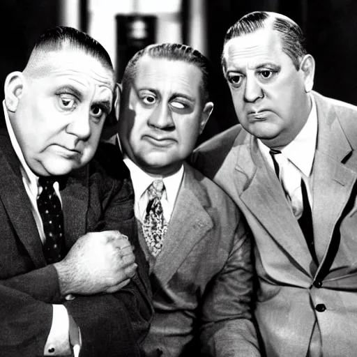 Prompt: moe from the three stooges as perry mason