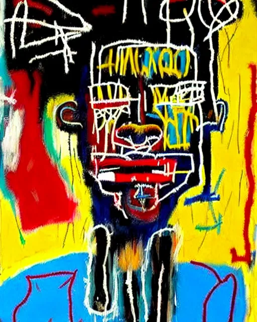 Image similar to stunning realistic portrait by jean - michel basquiat