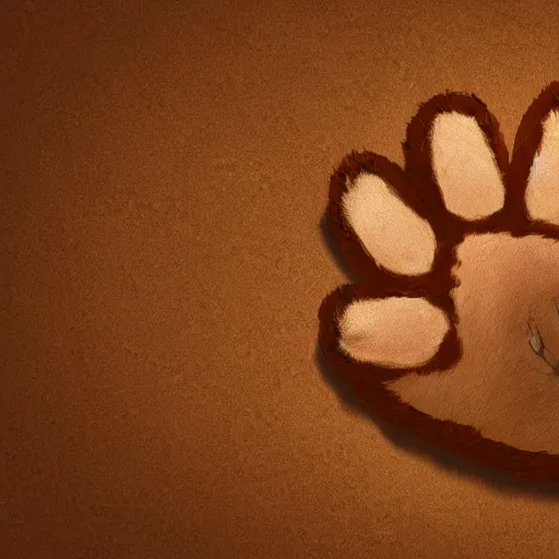 Prompt: underside of a fox paw, fluffy, paw pads, pawprints, 4 k furry art