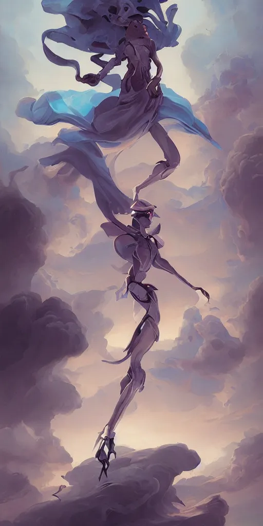 Image similar to the artwork of peter mohrbacher, flowing fabric robot prince