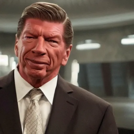 Image similar to a still of Vince McMahon walking from Avengers Endgame