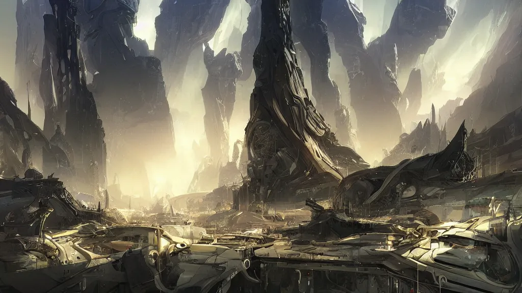 Image similar to artwork in the style of stephan martiniere.