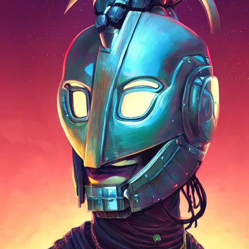 Image similar to cyberpunk viking helmet mask warrior goddess robot ninja fantasy, art gta 5 cover, official fanart behance hd artstation by jesper ejsing, by rhads, makoto shinkai and lois van baarle, ilya kuvshinov, ossdraws