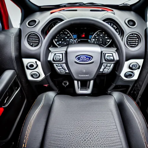 Image similar to the driver seat of a ford raptor in the rain, 4 k high - resolution photograph, ultra detail, hd photo