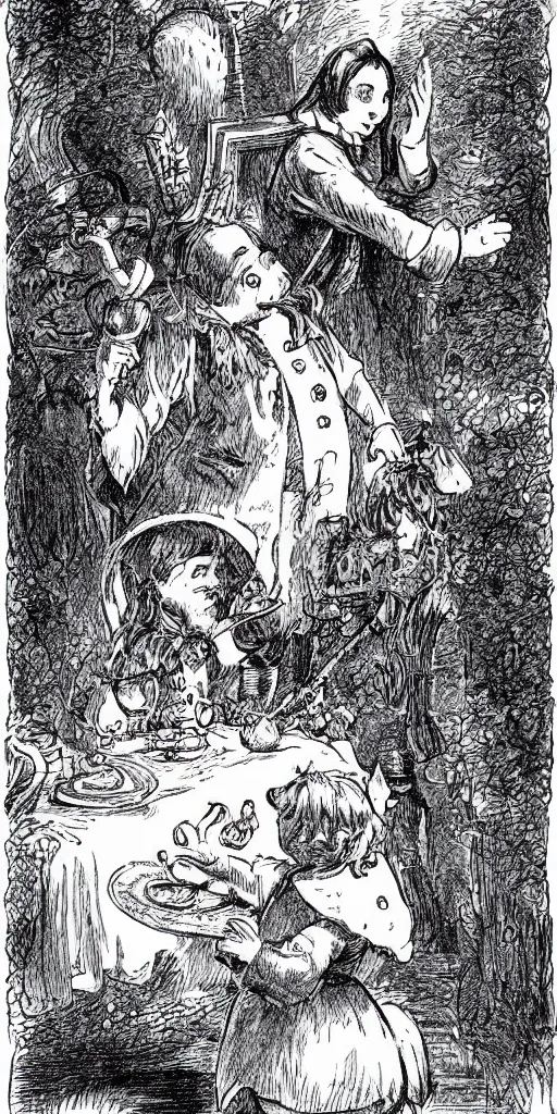 Image similar to Tenniel illustration of Alice in Wonderland Lewis Carrol