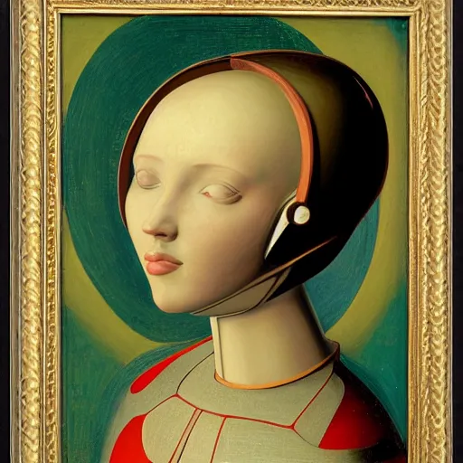 Image similar to a portrait of a female android by fra angelico