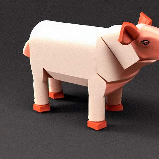 Prompt: Napoleon animal farm pig lego 3d model