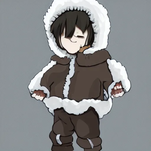 Image similar to little boy wearing sheep suit. white, gray, blue, green and brown pallet color. made in abyss art style, inspired in kris from deltarrune, cute detailed artwork, anatomically perfect