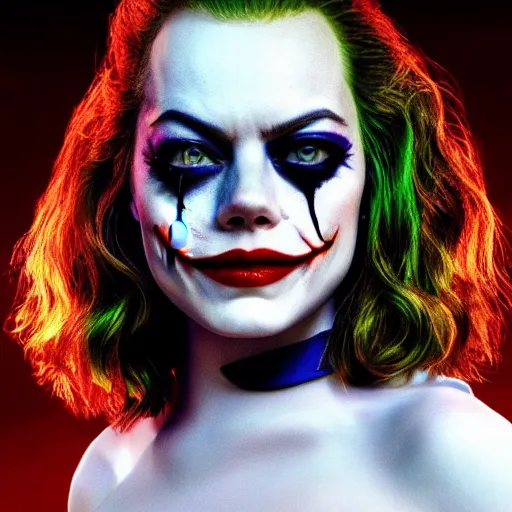 Prompt: stunning beautiful awe inspiring Emma Stone as The Joker 8k hdr