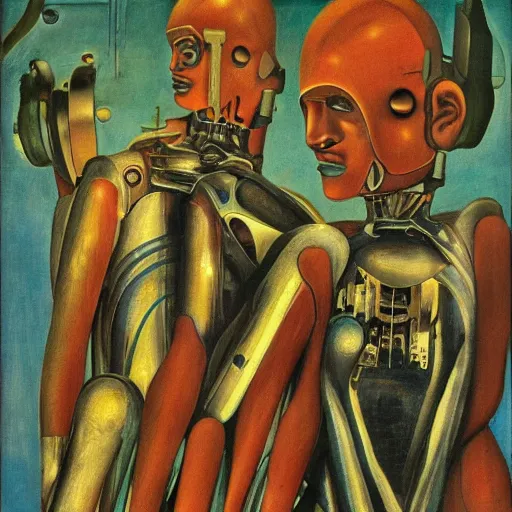 Prompt: cyborgs by candido portinari