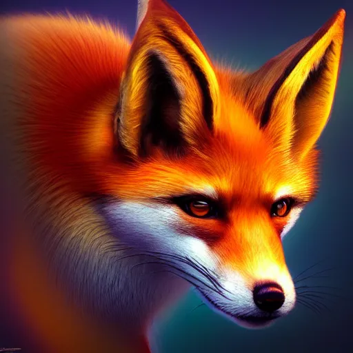 Image similar to Photorealistic magic fox. Hyperdetailed photorealism, 108 megapixels, amazing depth, glowing rich colors, powerful imagery, psychedelic Overtones, 3D finalrender, 3d shading, cinematic lighting, artstation concept art