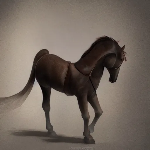 Image similar to concept art of anthropomorphic horse wearing a coat, digital art, photo realistic, highly detailed